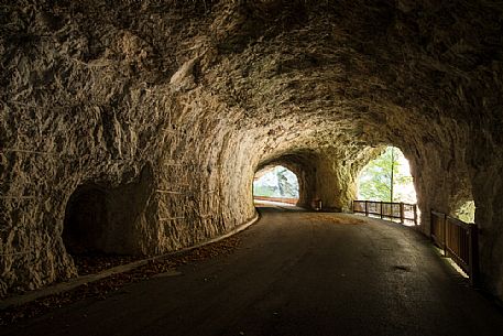 The old road of Valcellina in the Cellina Ravine Reserve, dolomites friuliane, Friuli Venezia Giulia, Italy.