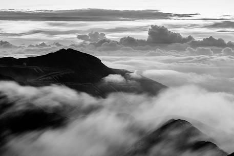 Sunrise on the top of Mt. Porche, in the park of the Sibillini mountains