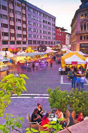 The first edition of European Market festival in XX Settembre square, Pordenone, Friuli Venezia Giulia, Italy, Europe