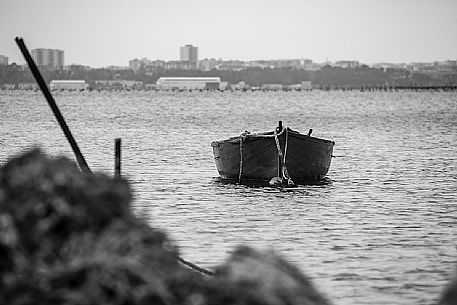 Fisherman's boat at berth, Taranto port, Apulia, Italy, Europe