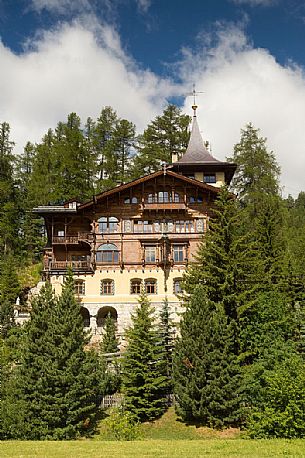 One of the oldest typical house in St. Moritz, Engadine, Canton of Grisons, Switzerland, Europe
 