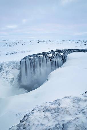 The biggest waterfall in Europe during the winter time.