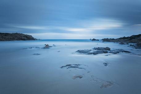 Cold colors in this winter sunset in Cala Cipolla (Sardinia - Domus de Maria)