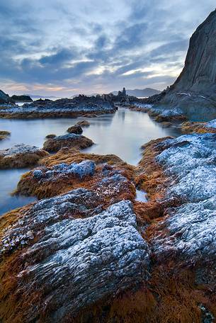 Low tide and sea salt makes abnormal and special the rocks in places Campionna, Southern Sardinia, Teulada, Sulcis-Iglesiente, Sardinia, Italy