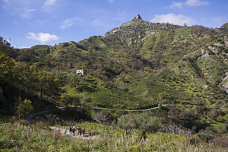 Group of hikers along the Edward Lear path