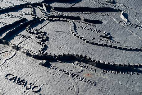 Map of the Great War in the surroundings of Monte Grappa, which is located on the monument of Cima Grappa