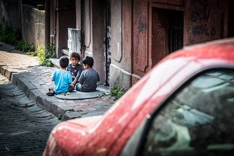 Children play in the street