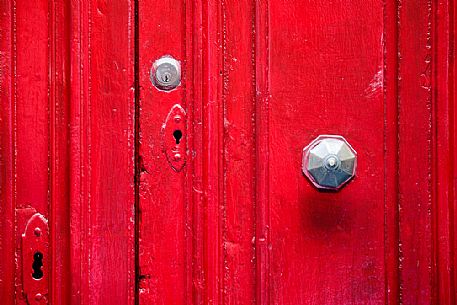 Detail of the famous colorful doors in the ancient city of Valletta, Malta