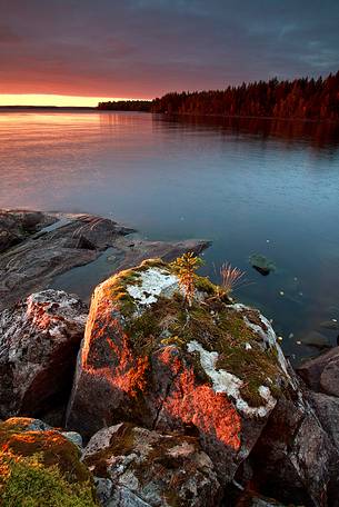 Sunset in finnish Lapland.