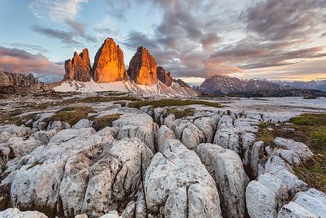 sunset in Nazional park of Tre Cime di Lavaredo