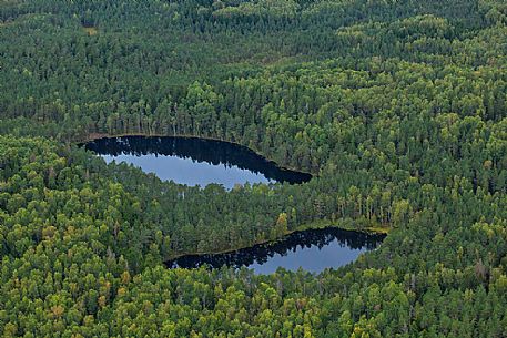 Aereal view to the Kaksik jrv lakes, Paunkla Nature Park, Estonia
