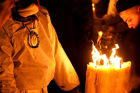 Night view of Sant'Agata festivity, procession of the saint, Catania, Sicily, Italy, Europe