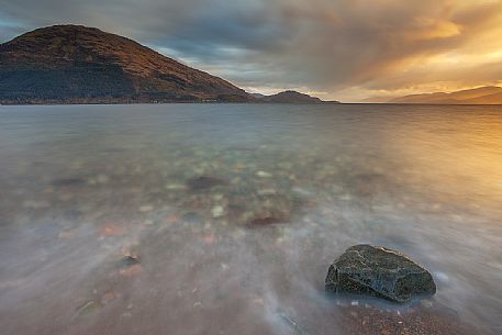 Long time exposure at Loch Leven, during a  day of stormy weather