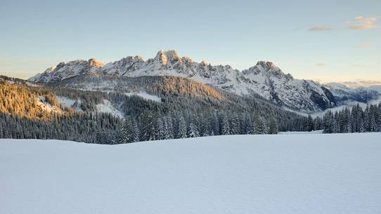 The Brentoni mountain dawn after a snowfall