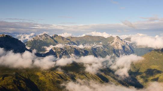 View of the valley of Carnia from the summit of mount Crostis