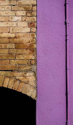 urban colorfull architecture or Burano near Venice, new and old house create a magic atmosphere