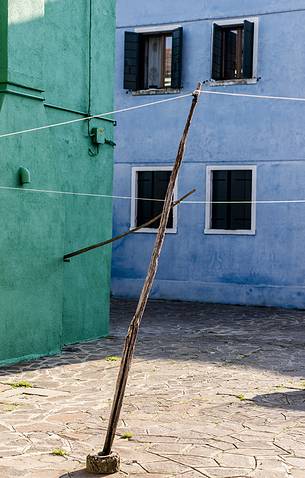 urban colorfull architecture or Burano near Venice, new and old house create a magic atmosphere