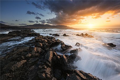 Fuerteventura landscape, sunrise in Jandia peninsula, Las Palmas, Canary Islands, Spain, Europe