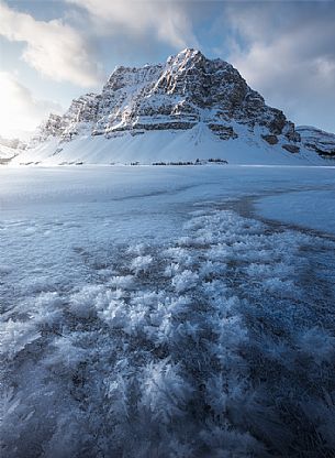 Sunrise at Bow lake, Canadian Rockies landscape, Banff national park, rocky mountains, Alberta, Canada