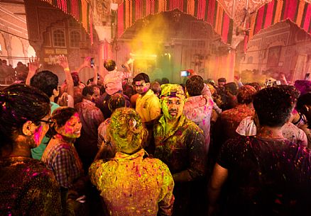 Color Holi festival in Jaipur, Rajasthan, India