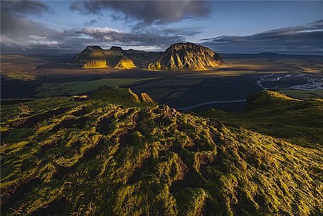 Aerial view of Sandur, Skaftafell  National Park, Iceland, Europe