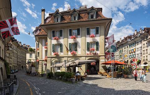 Kramgasse street in the old city of Bern, Unesco World Heritage, Switzerland, Europe