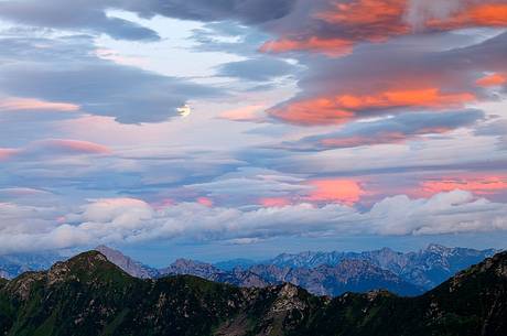 Twilight over the Carnic Alps