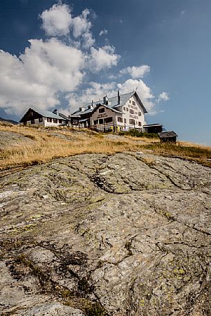 The Nino Corsi hut in Martello valley, Stelvio national park, Italy