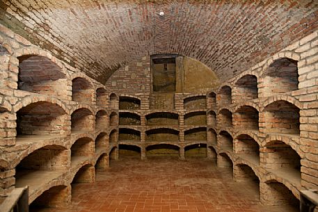 An infernot, the typical cellar in Monferrato.
This is the Palazzo Callori infernot in Vignale Monferrato village, Piedmont, Italy, Europe