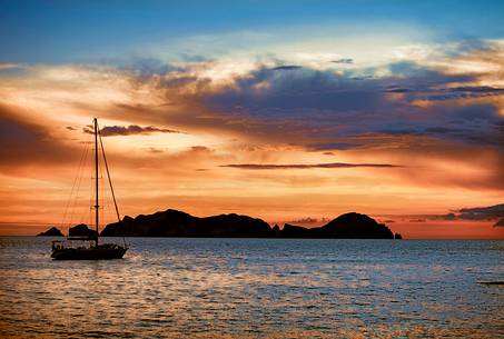 Wonderful sunset in Ponza with Palmarola island in background