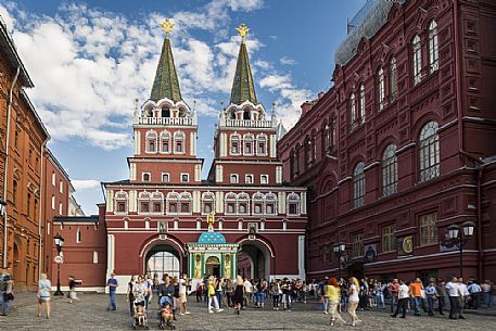 The Resurrection Gate, one of the entrance at the Red Square, Moscow, Russia