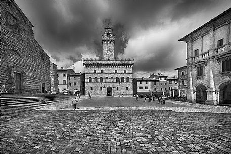 Piazza Grande, Palazzo Comunale and Duomo,Tuscany, Italy