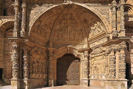 Portal of Santa Maria Cathedral in Astorga, Way of St. James, Castile and Leon, Spain