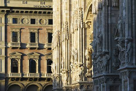 Statues in the faade of the Milan Cathedral