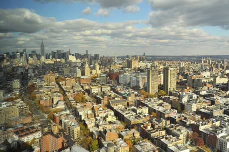 Overview of Manhattan buildings from the 46th floor of the Trump SoHo