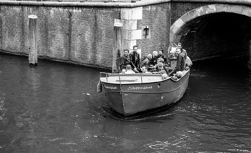 It's saturday and the dutch youth make a party along the Amsterdam canals.Just for fun.Dutch lifestyle. Holland