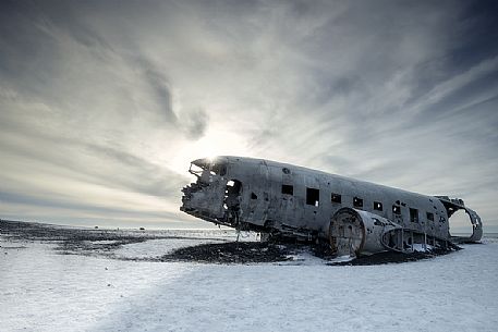 Plane wreck of USAF crash down on Slheimasandur beach, Iceland